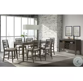 Kauai Dining Brushed Mango Wood Extendable Counter Height Dining Room Set