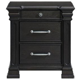 Paterson Black 3 Drawer Nightstand