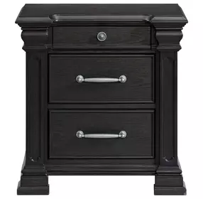 Paterson Black 3 Drawer Nightstand