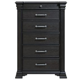 Paterson Black 6 Drawer Chest