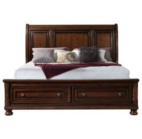 Kingsley Cherry Brown King Storage Panel Bed