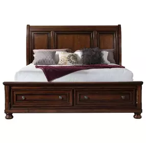 Kingsley Cherry Brown King Storage Panel Bed