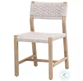 Kitts White Speckle Twist Rope Outdoor Dining Chair Set of 2