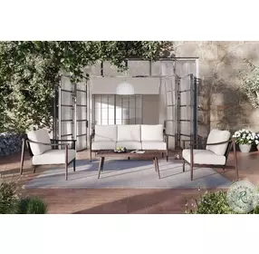 Moana Ivory Performance Fabric 4 Piece Outdoor Conversation Set