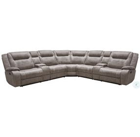 Finn Desert Taupe Performance Fabric 7 Piece Modular Reclining Sectional