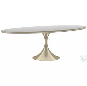 Semper Whisper Of Gold 96" Oval Dining Table