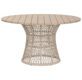 Knit Beige 54" Round Outdoor Dining Table