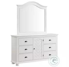 Conaughey White 6 Drawer Dresser And Mirror