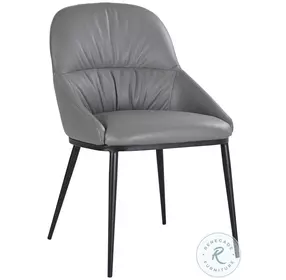 Kora Charcoal Gray Leather Dining Side Chair