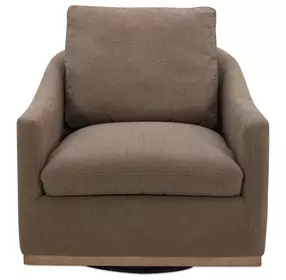 Linden Soft Taupe Upholstered Swivel Accent Chair