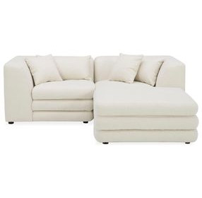 Lowtide Warm White 3 Piece Modular Nook Sectional with Pillows