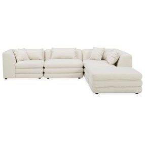 Lowtide Warm White 5 Piece Modular Dream Sectional with Pillows