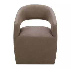 Barrow Soft Taupe Performance Fabric Upholstered Swivel Dining Chair