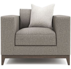 Noel Gray Upholstered Lounge Chair with Pillow