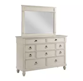 Grand Bay Egret 10 Drawer Aster Bureau with Rectangular Landscape Mirror
