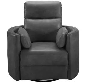 Arcadia Vintage Slate Leather Swivel Glider Power Recliner with USB Charging