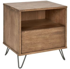 Zest Brown and Gray 1 Drawer Open Nightstand