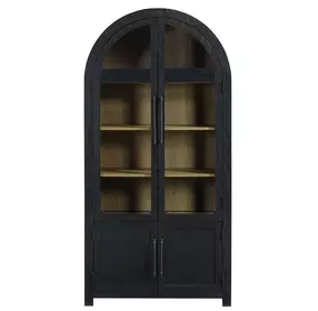 Magnolia Black 4 Door Curio Cabinet
