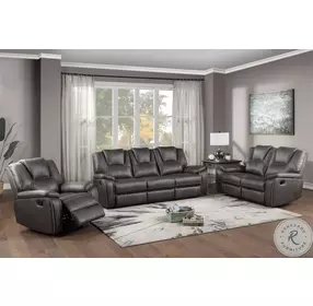 Katrine Charcoal Manual Reclining Living Room Set