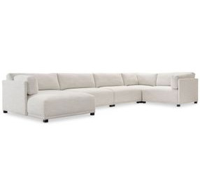 Parker Cream 5 Piece Modular Sectional with LAF Chaise and Pillows