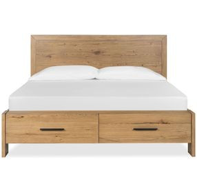Brookstone Rustic Caramel King Storage Panel Bed