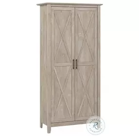 Key West Washed Gray Door Tall Storage Cabinet