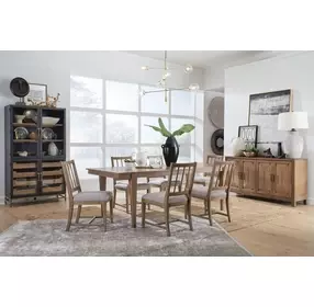 Lindon Belgian Wheat Extendable Rectangular Dining Room Set