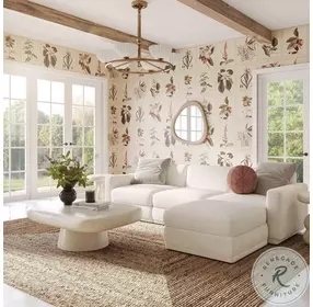Perry Cream Chenille 4 Piece Modular Sectional