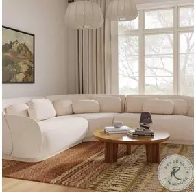 Misty Cream Boucle Modular L Sectional