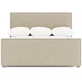 Sawyer Beige Upholstered King Panel Bed