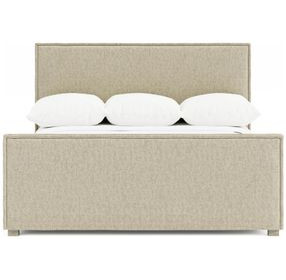 Sawyer Beige Upholstered Queen Panel Bed