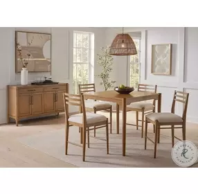 Lachlan Warm Sienna Brown Square Counter Height Dining Room Set