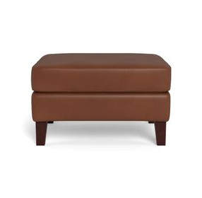 Lachlan Pecan Leather Upholstered Rectangular Ottoman