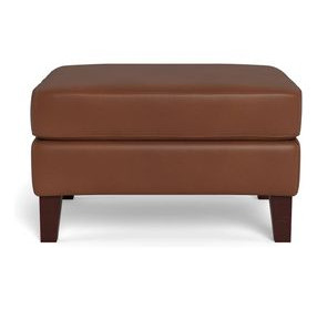 Lachlan Pecan Leather Upholstered Rectangular Ottoman