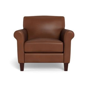 Lachlan Pecan Leather Upholstered Accent Chair