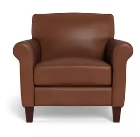 Lachlan Pecan Leather Upholstered Accent Chair