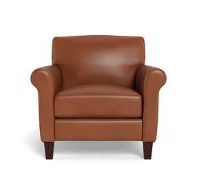 Lachlan Nutmeg Leather Upholstered Accent Chair