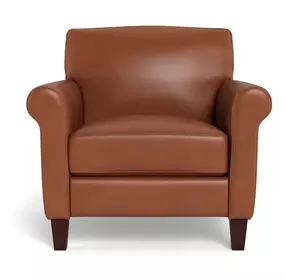 Lachlan Nutmeg Leather Upholstered Accent Chair
