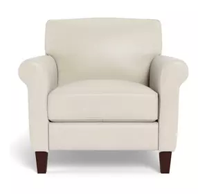 Lachlan Vanilla Leather Upholstered Accent Chair