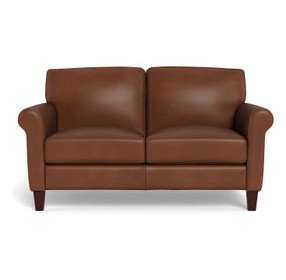 Lachlan Pecan Leather 60" Loveseat