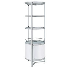 Jule White and Chrome Wine Rack with LED