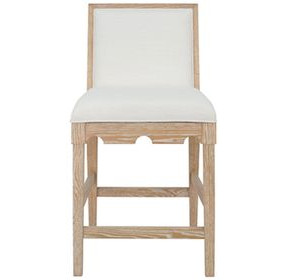 Lanister Brown and Cream Performance Fabric Counter Height Stool