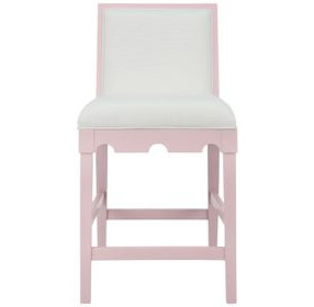 Lanister White Performance Fabric Upholstered Counter Height Stool