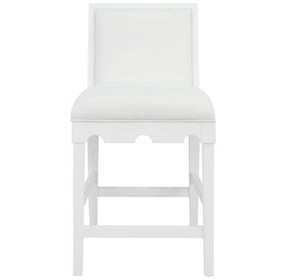 Lanister Matte White Performance Fabric Counter Height Stool