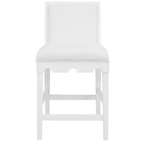 Lanister Matte White Performance Fabric Counter Height Stool
