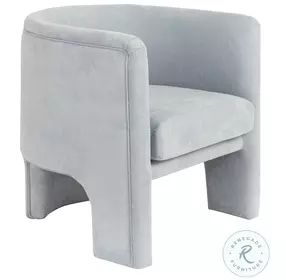 Lansky Light Blue Performance Chenille Fully Upholstered Barrel Chair