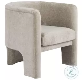 Lansky Taupe Textured Chenille Fully Upholstered Barrel Chair