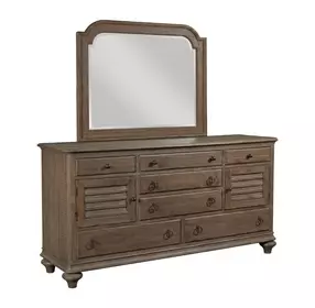 Homestead Pine Heather 7 Drawer Ellesmere Dresser with Rectangular Mirror