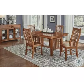 Laurelhurst Mission Oak 92" Extendable Rectangular Trestle Dining Room Set