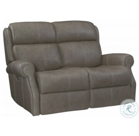 Mcgwire Gray Leather Power Reclining Loveseat